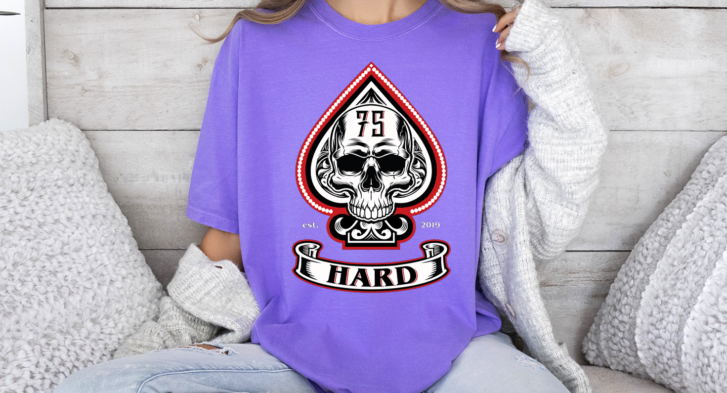 The Teed's blog post image; a 75 Hard Challenge Shirt